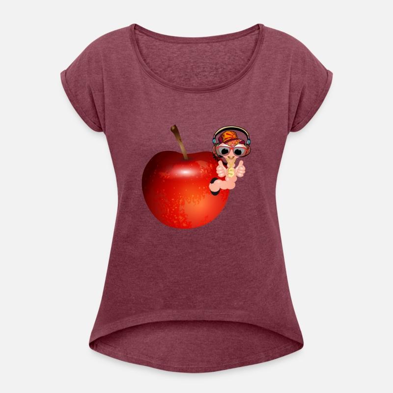 small earthworm as a hip hopper in the red apple