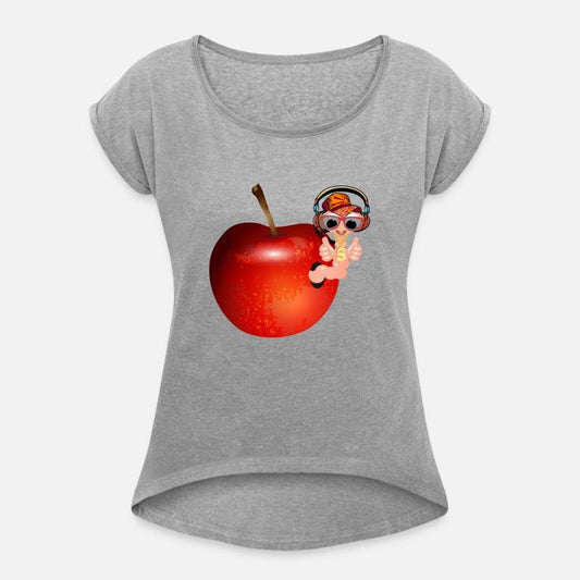 small earthworm as a hip hopper in the red apple