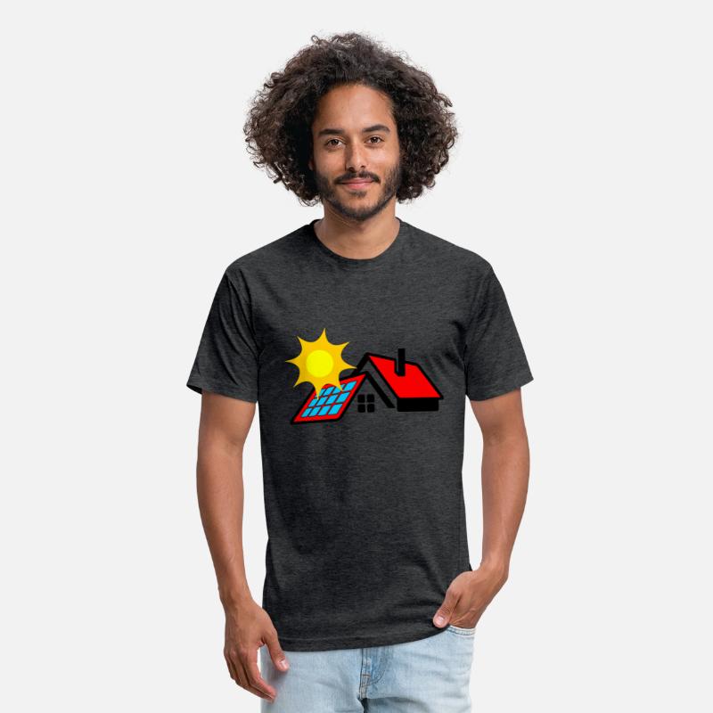 Solar panel on bungalow house with sun