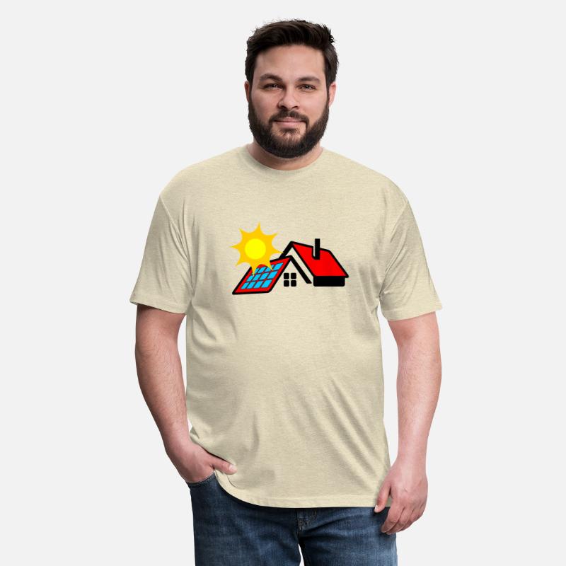 Solar panel on bungalow house with sun