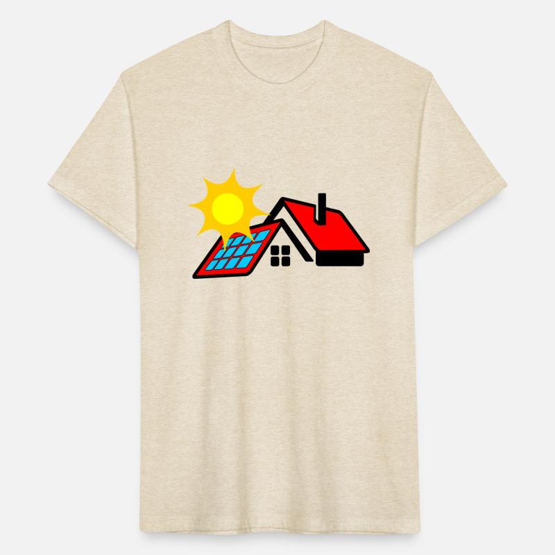 Solar panel on bungalow house with sun