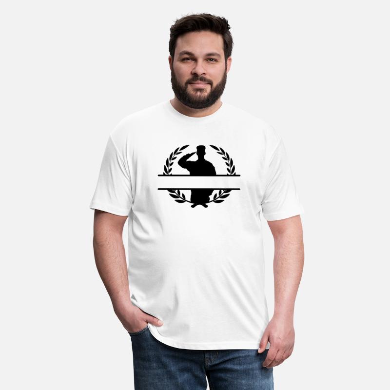 Soldier Respect salutes in laurel wreath