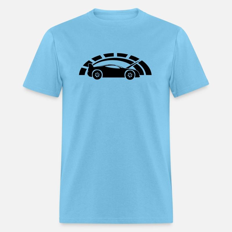 Sports car with speedometer