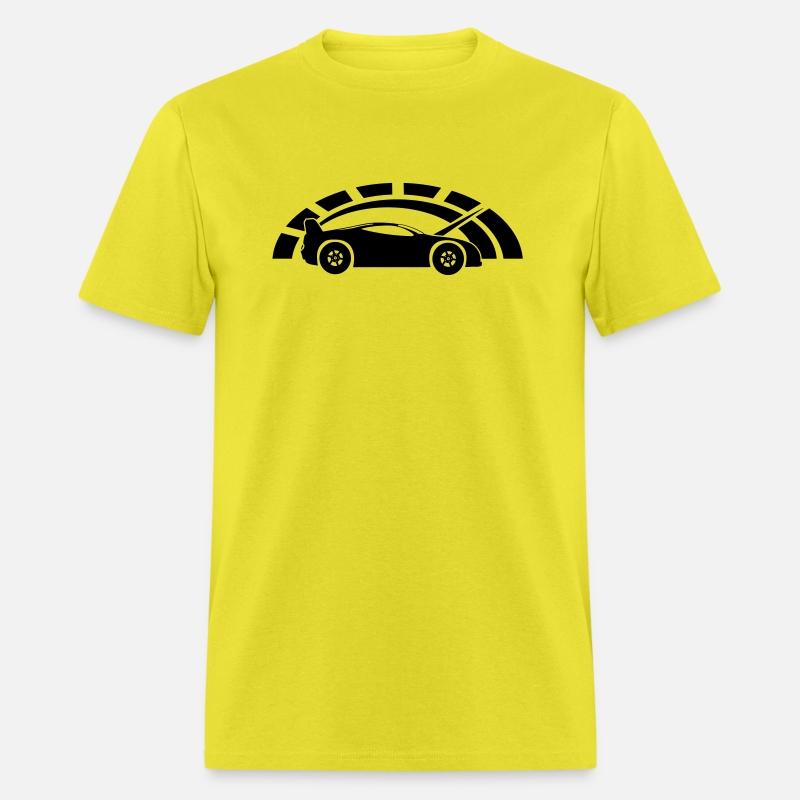 Sports car with speedometer