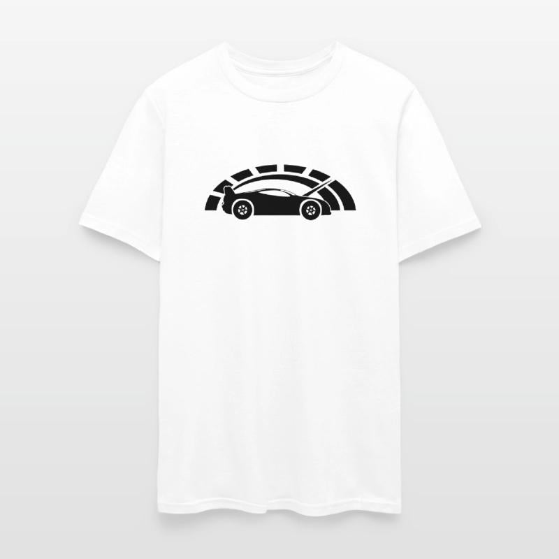 Sports car with speedometer