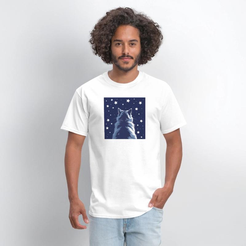 Star Gazer Cat Illustration