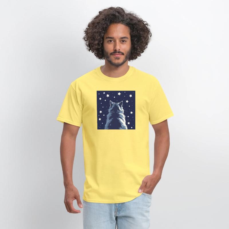 Star Gazer Cat Illustration