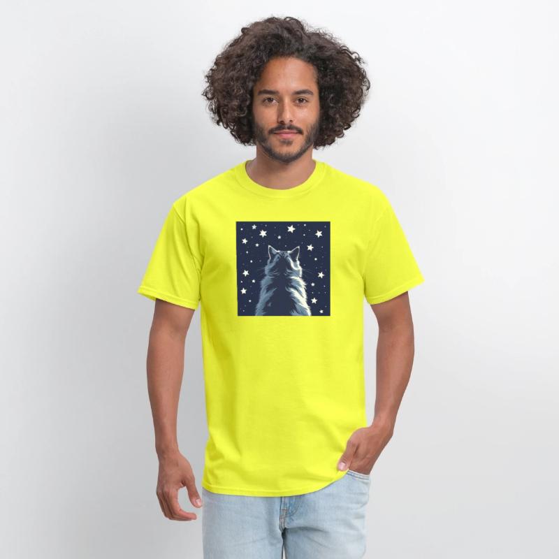 Star Gazer Cat Illustration