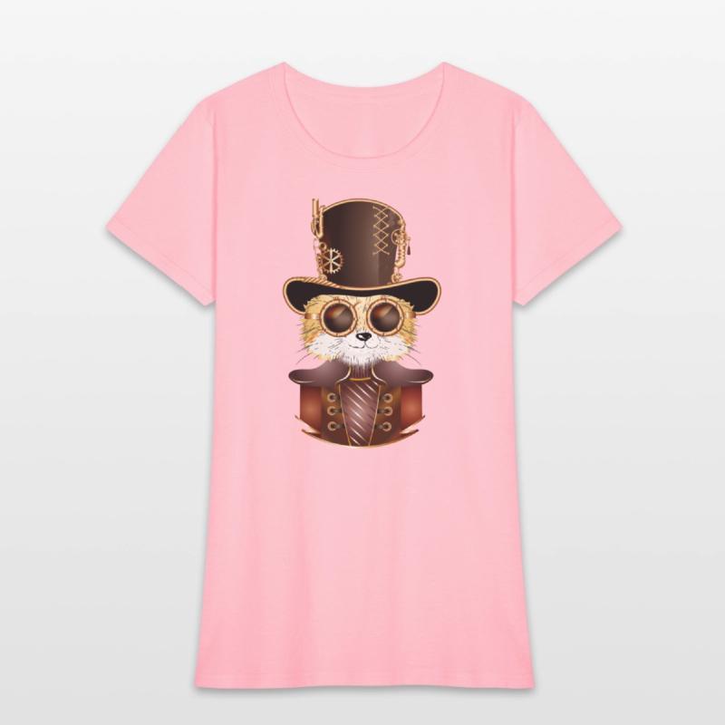 Steampunk fox with ancient cylinder hat & glasses