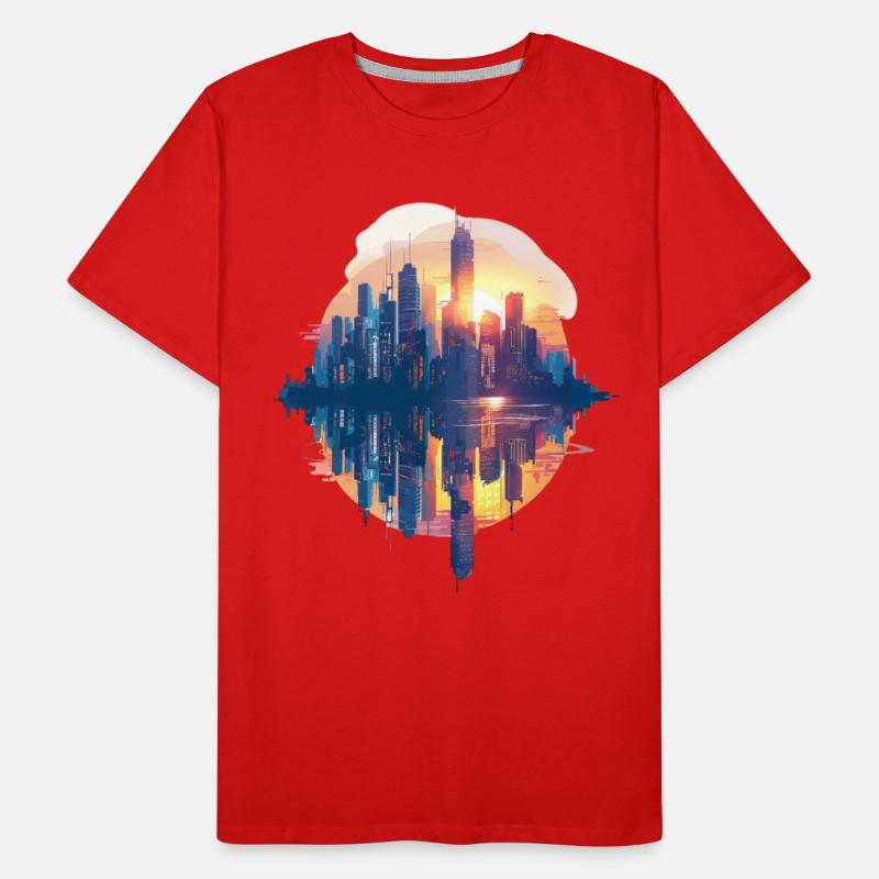 Sunset City Reflections and Clouds