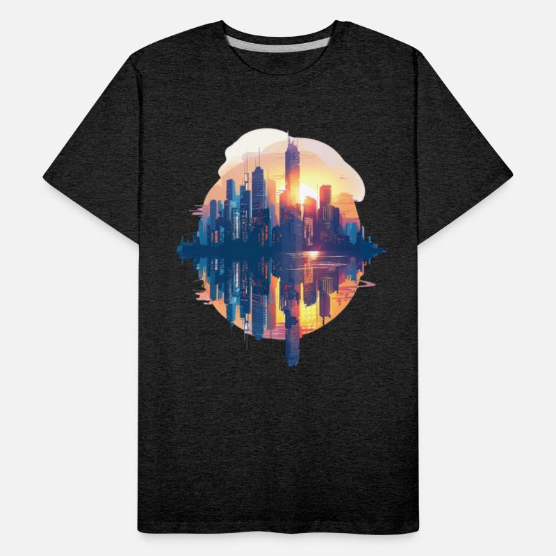 Sunset City Reflections and Clouds