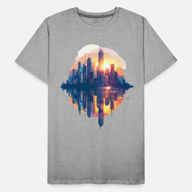 Sunset City Reflections and Clouds