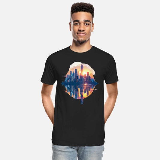 Sunset City Reflections and Clouds