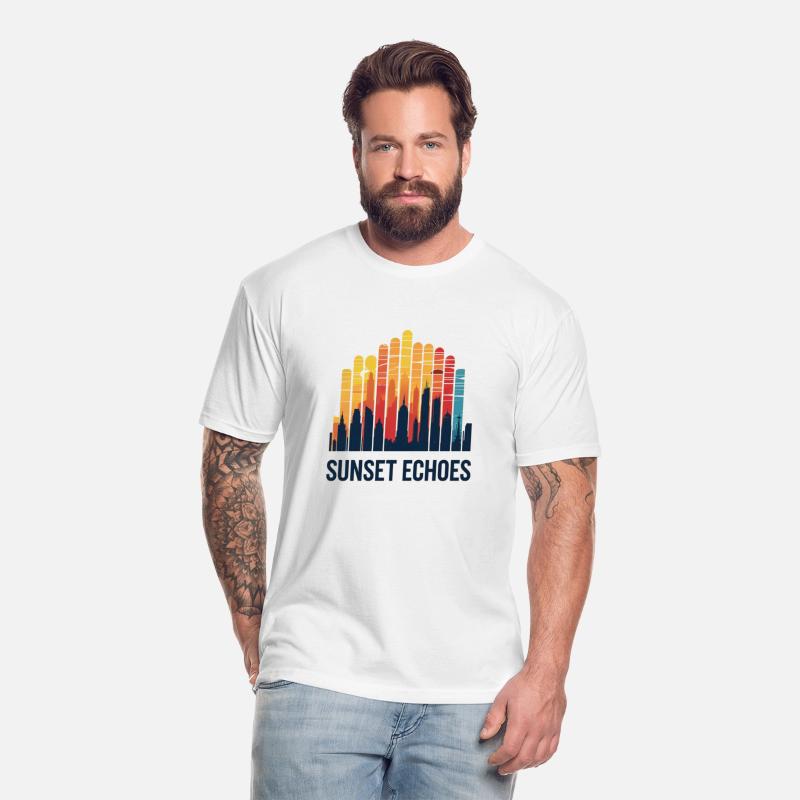 Sunset Echoes – Urban Skyline Soundwave Art