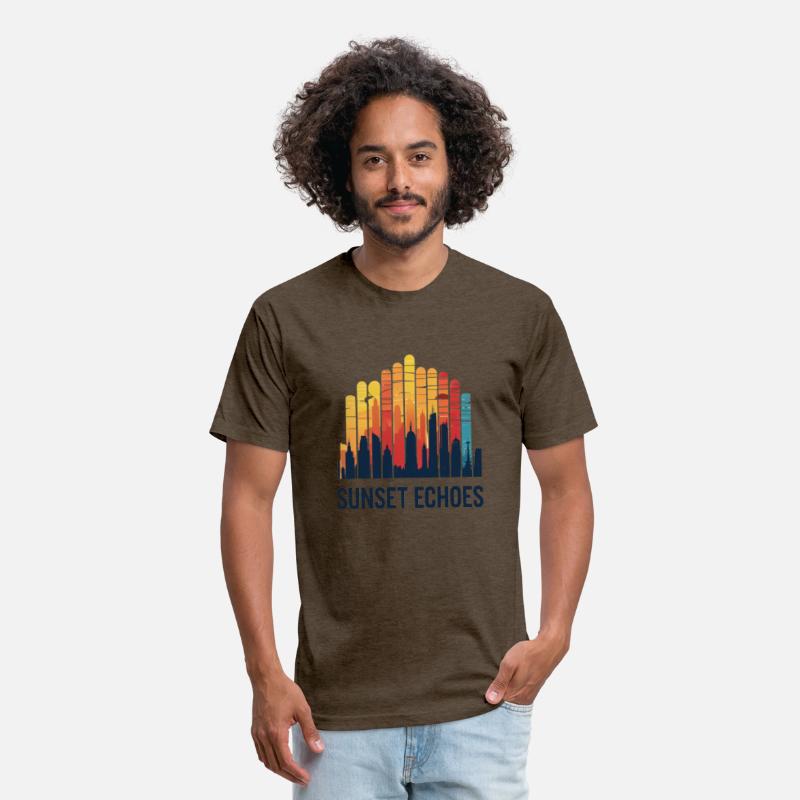 Sunset Echoes – Urban Skyline Soundwave Art