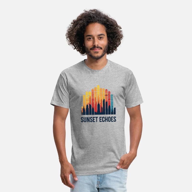 Sunset Echoes – Urban Skyline Soundwave Art
