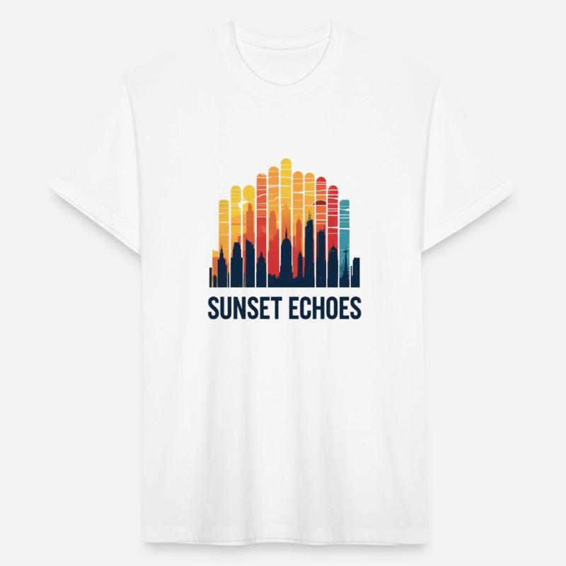 Sunset Echoes – Urban Skyline Soundwave Art
