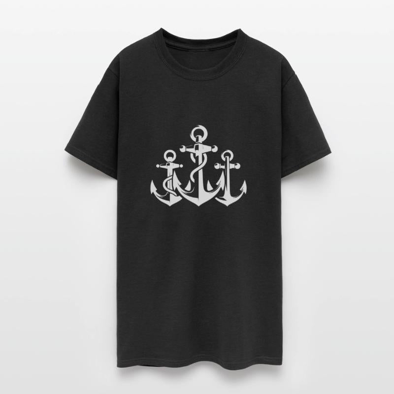 Three Anchors With Rope Rope Around The Iron