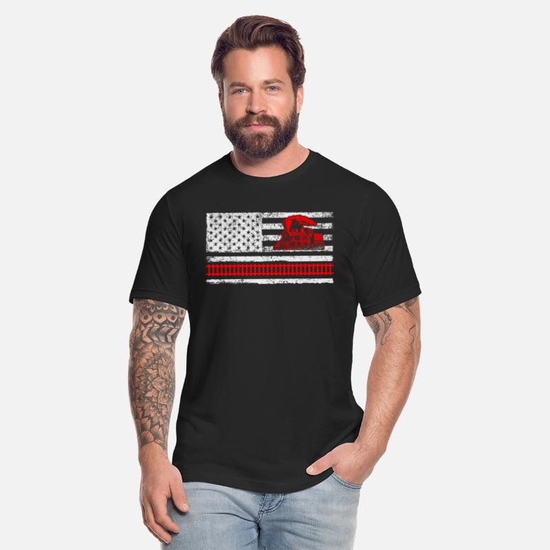 Train Lover Railway Railroad Engineer USA Flag