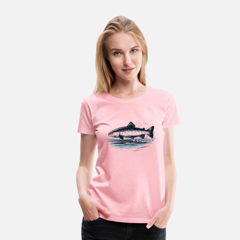 Trout in lake fishing angler nature outdoor motif