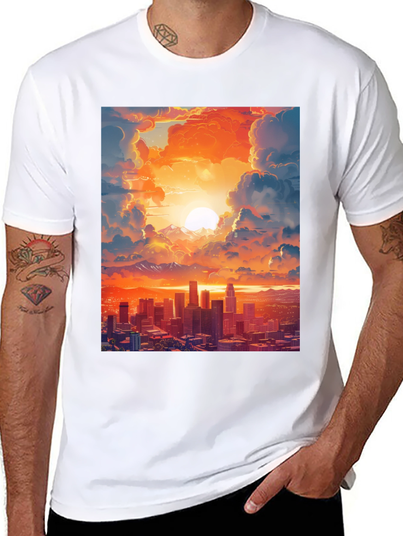 Sunset Cityscape Graphic Tee