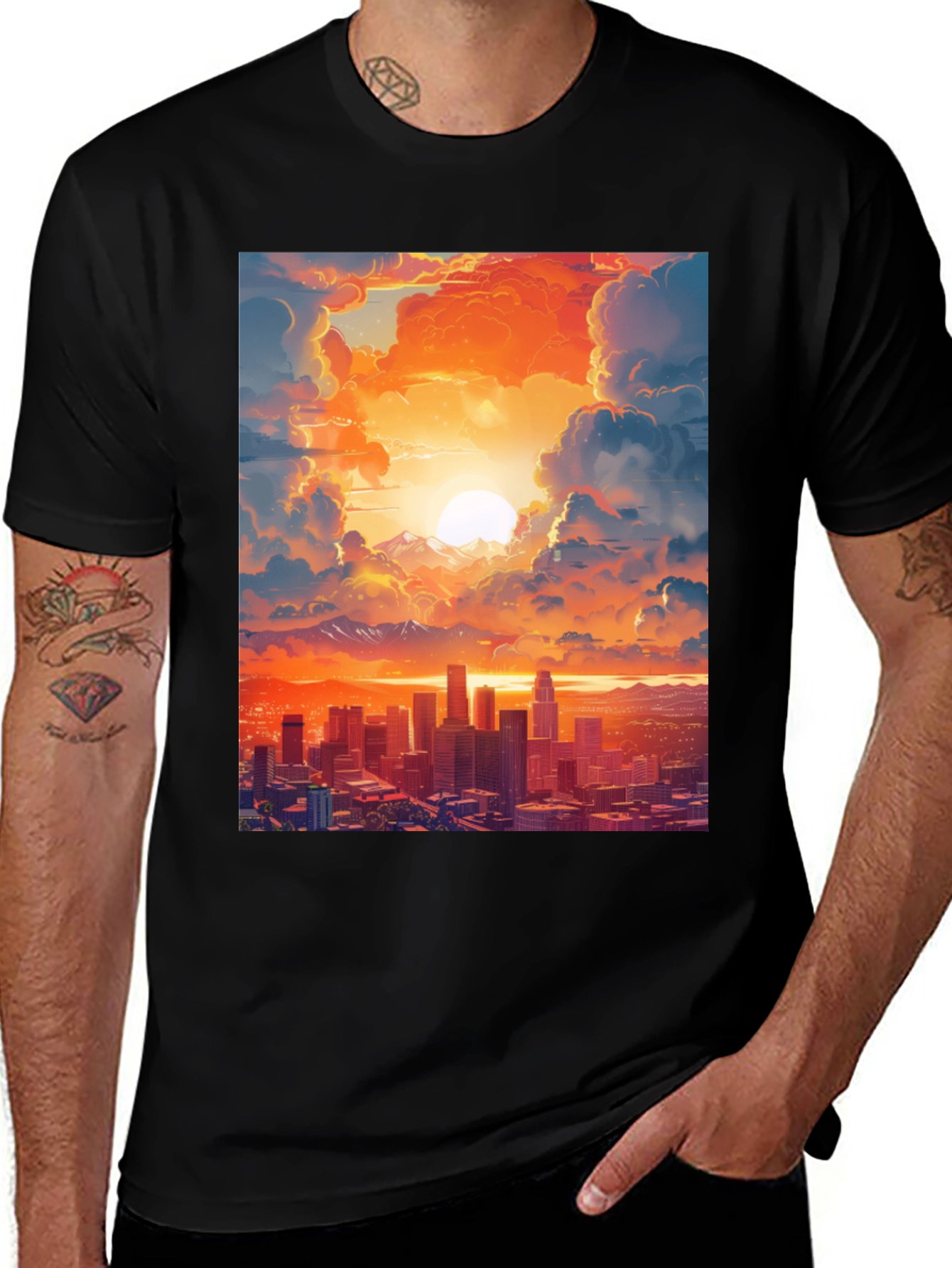 Sunset Cityscape Graphic Tee