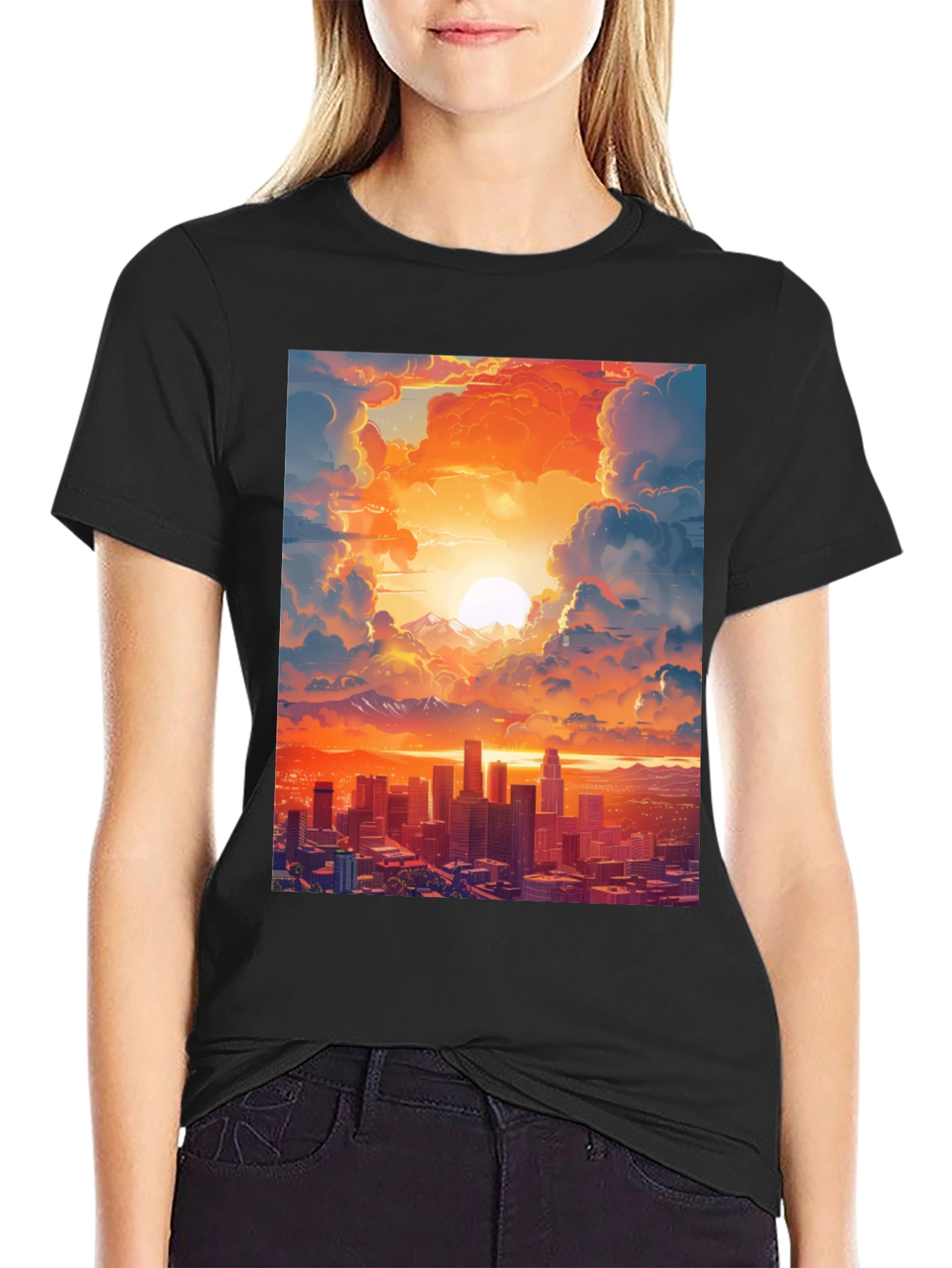 Sunset Cityscape Graphic Tee