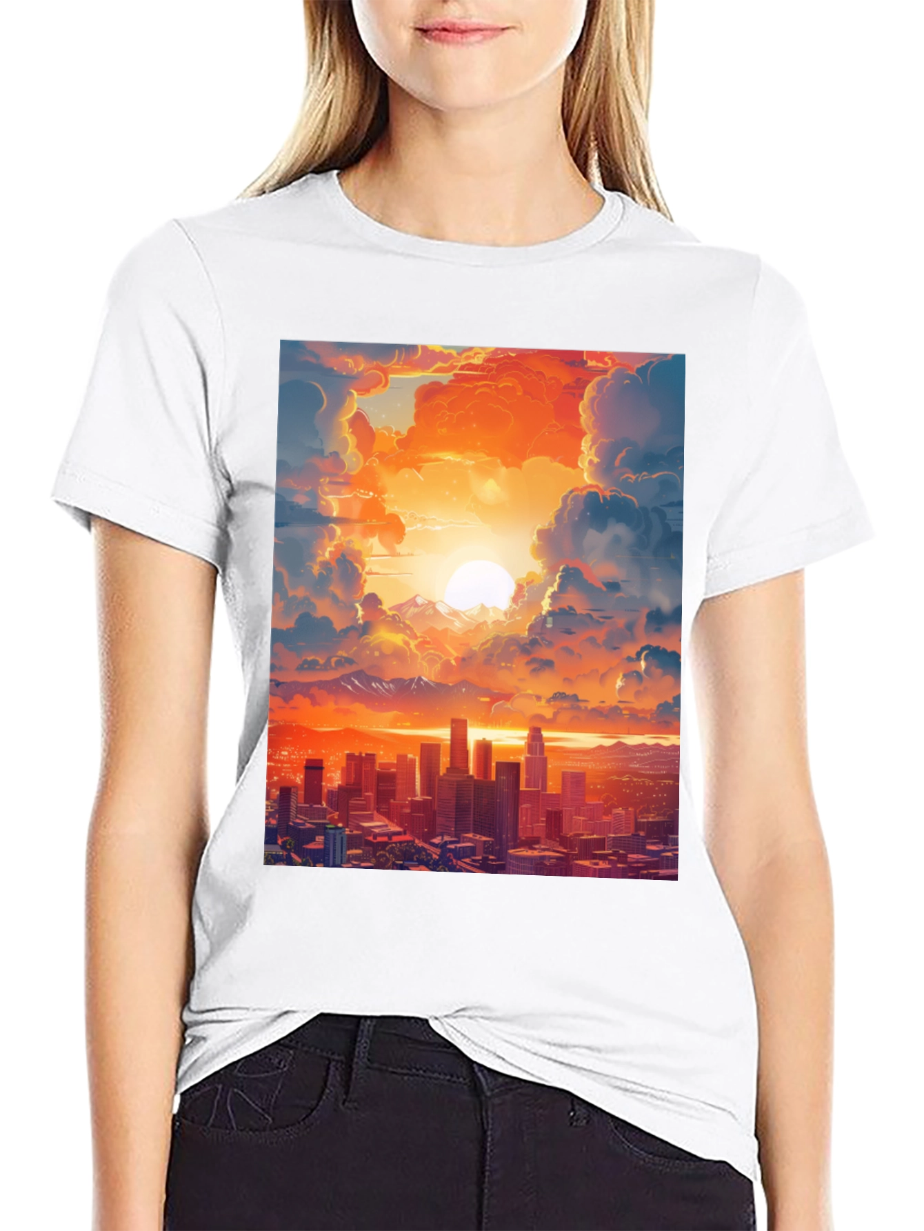 Sunset Cityscape Graphic Tee
