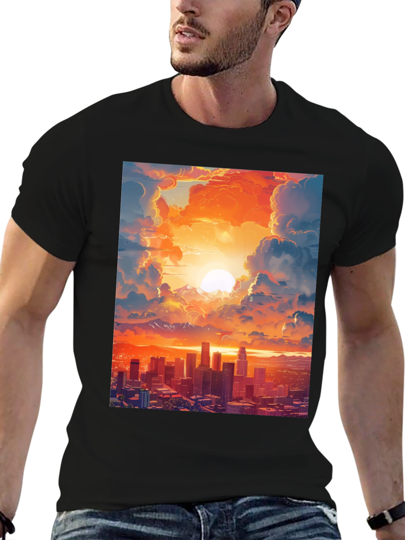 Sunset Cityscape Graphic Tee