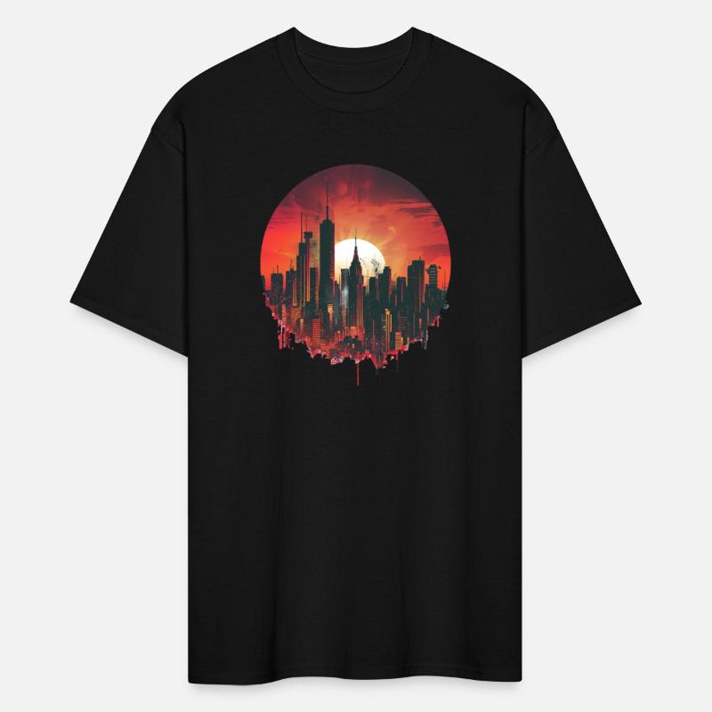 Urban Sunset Silhouette Panorama