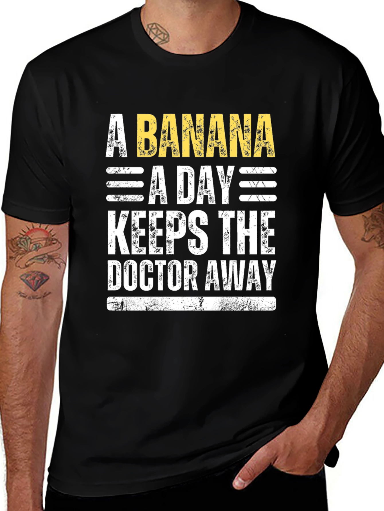 Banana a Day T-Shirt - Novelty Fruit Health Tee