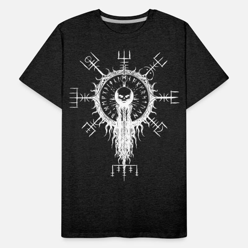 Vegvisir skull Viking runes compass occult gift