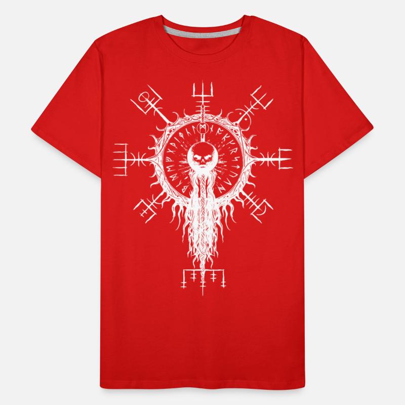 Vegvisir skull Viking runes compass occult gift