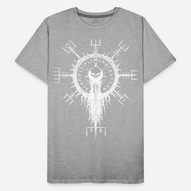 Vegvisir skull Viking runes compass occult gift