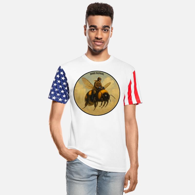 Vintage Pilot Riding a Flying Giant Honey Bee URM