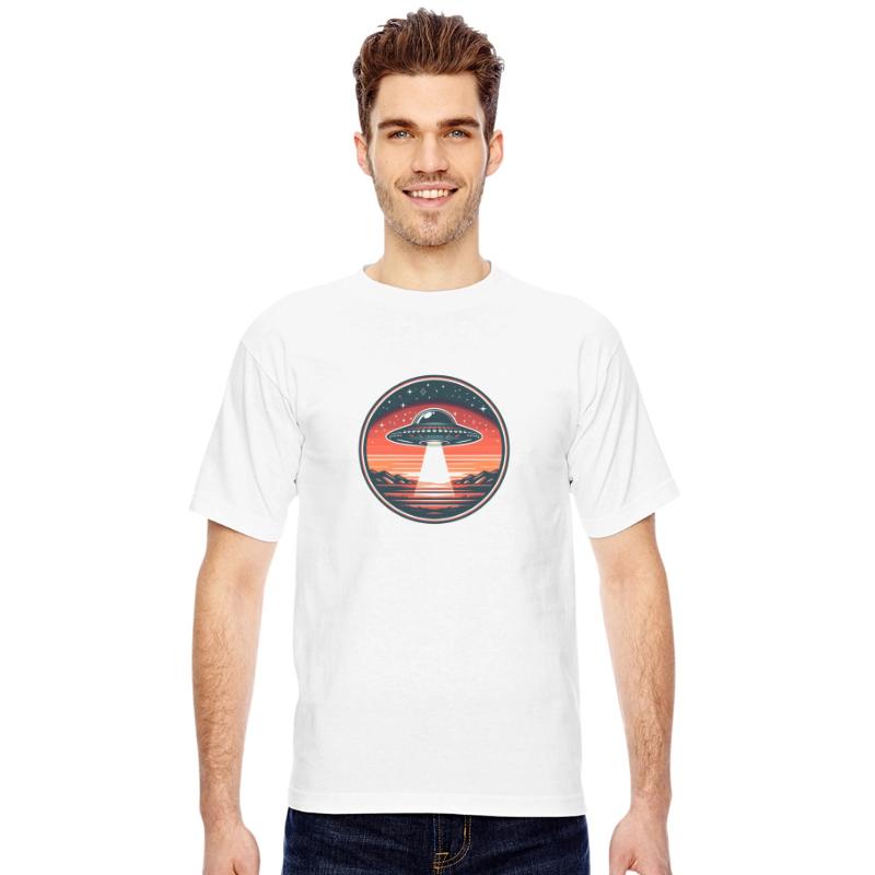 Vintage UFO at Red Sunset