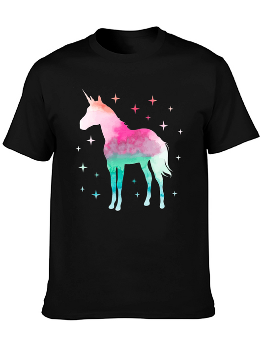 Unicorn Starry Night Graphic Tee - Cotton Blend