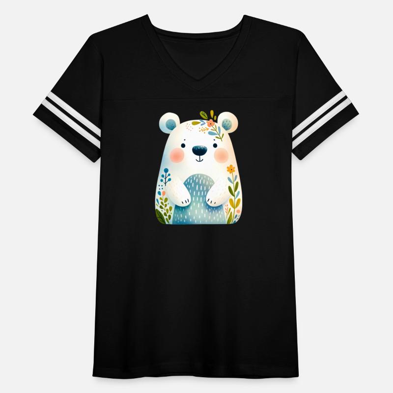 White bear cub with flowers