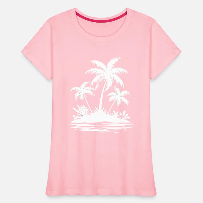 White Silhouette Island With white Palm Trees