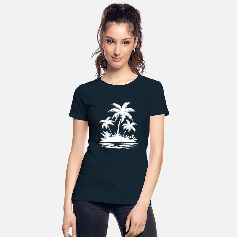 White Silhouette Island With white Palm Trees