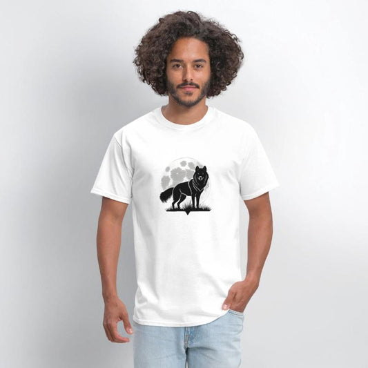 Wolf howling at the moon graphic t-shirt
