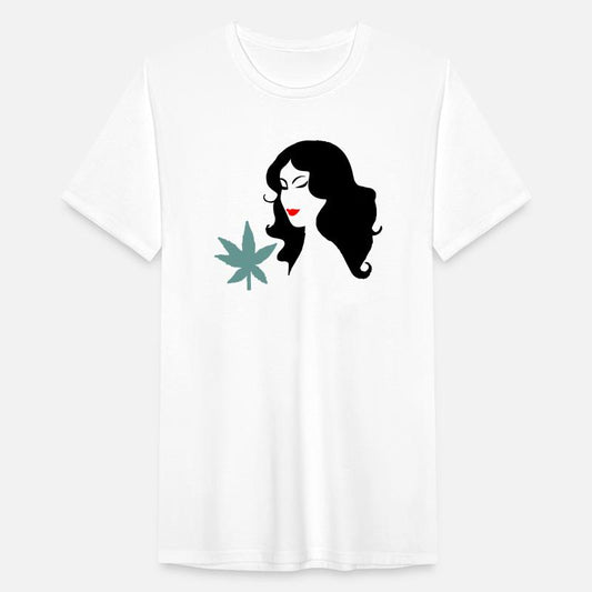 Woman with Marijuana Leaf Vector