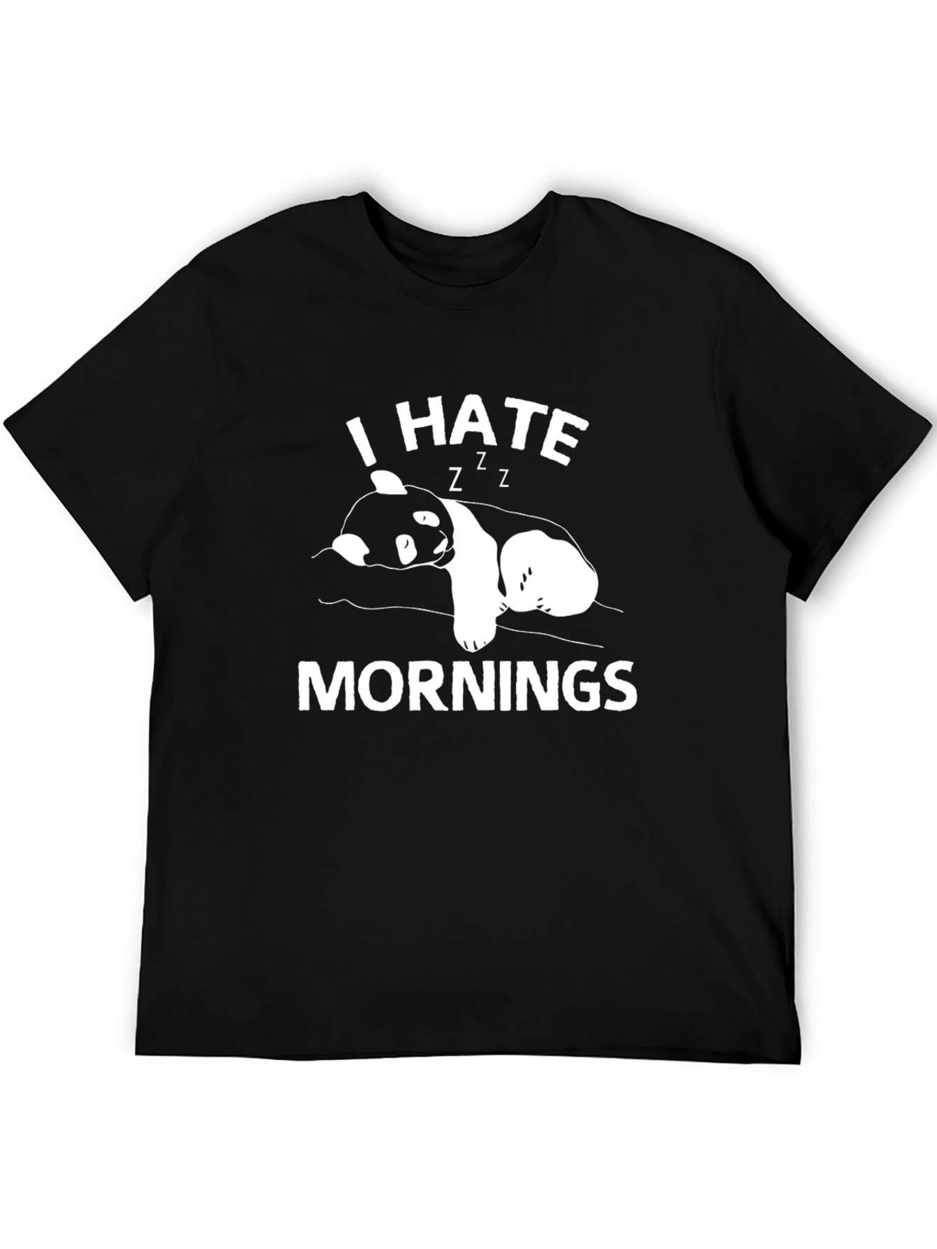 I Hate Mornings Panda Graphic T-Shirt