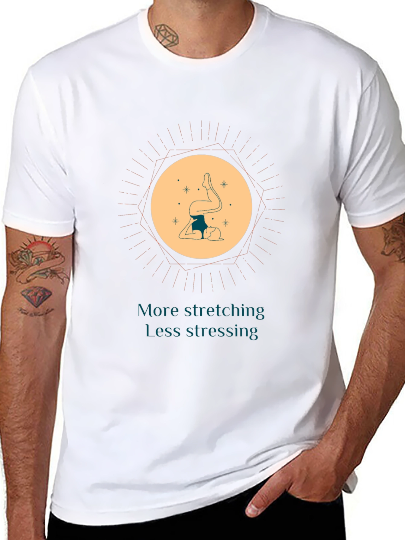 Yoga Lover Graphic Tee: More Stretching Less Stressing