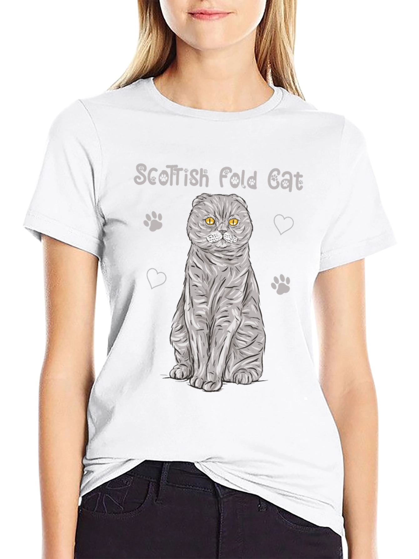 Scottish Fold Cat T-Shirt - Cute Pet Lover Tee