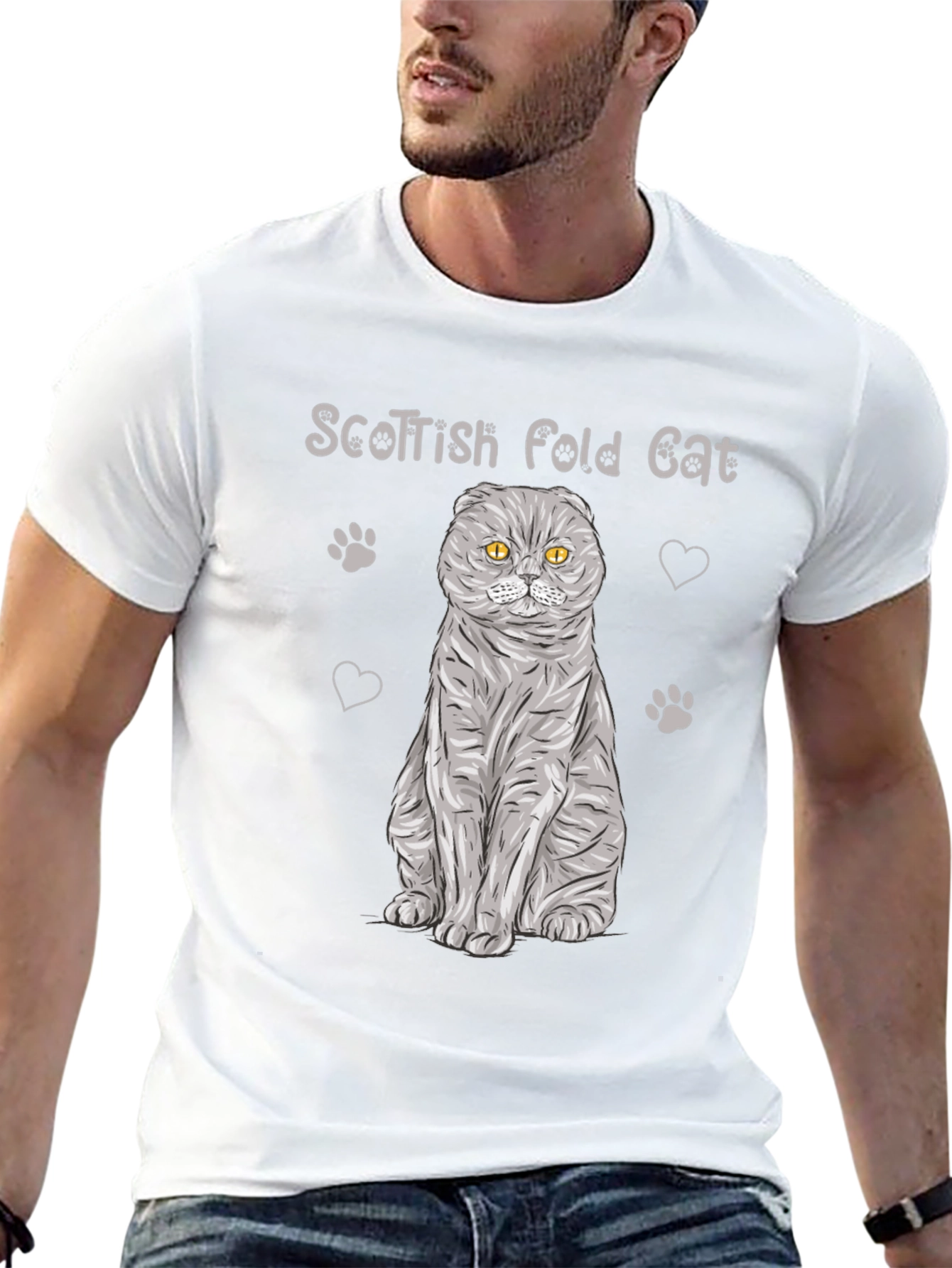 Scottish Fold Cat T-Shirt - Cute Pet Lover Tee