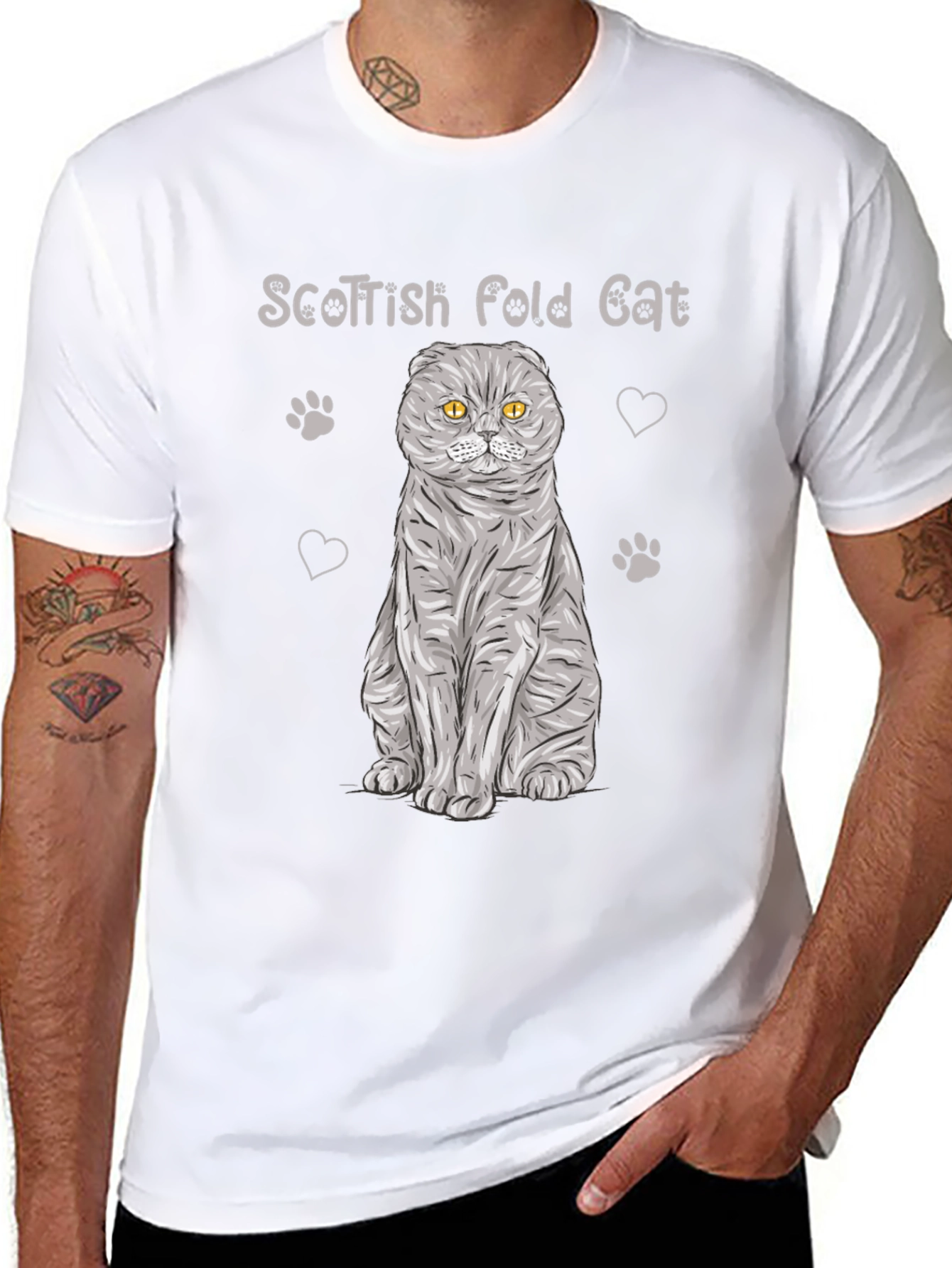 Scottish Fold Cat T-Shirt - Cute Pet Lover Tee