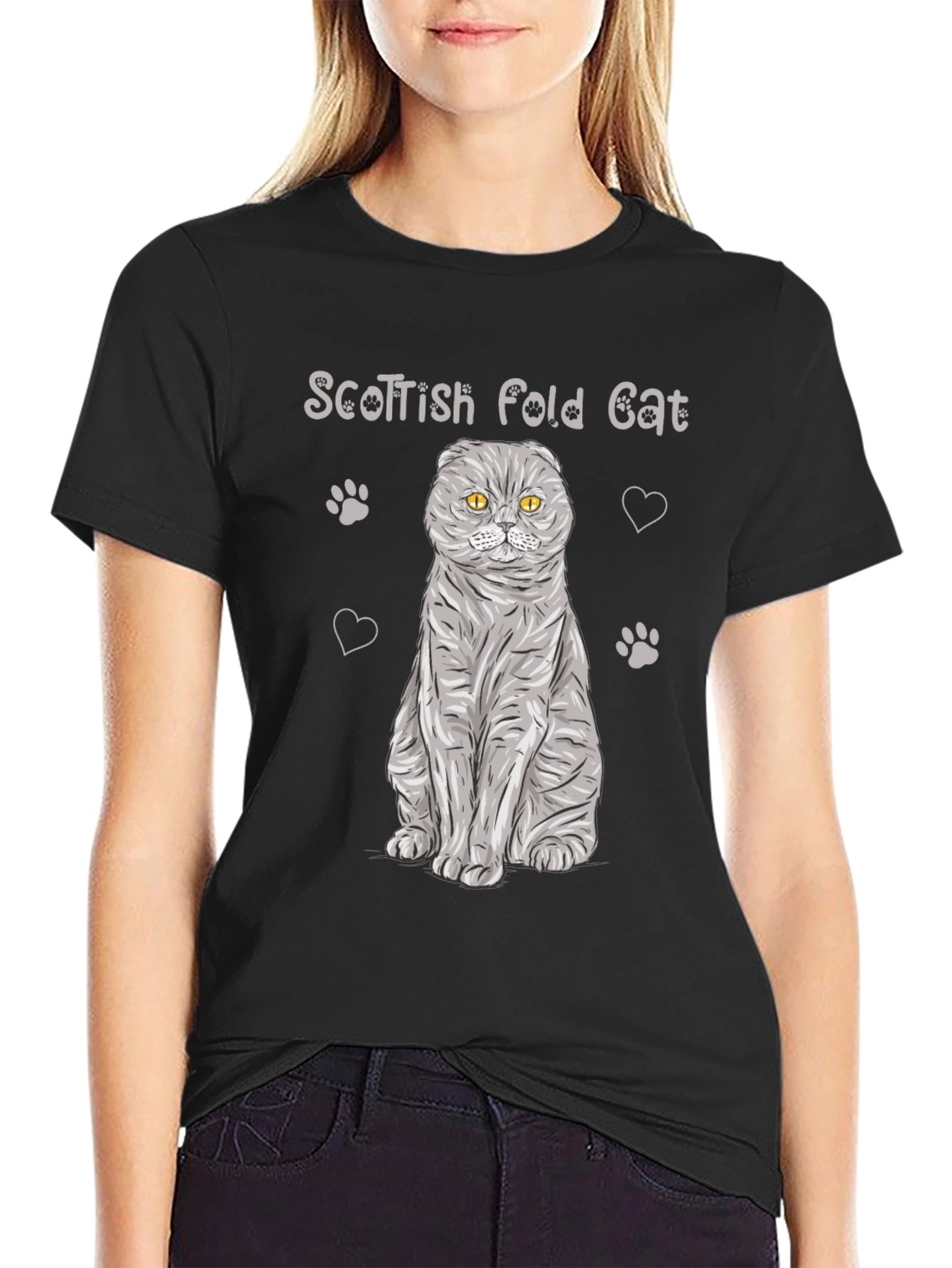 Scottish Fold Cat T-Shirt - Cute Pet Lover Tee