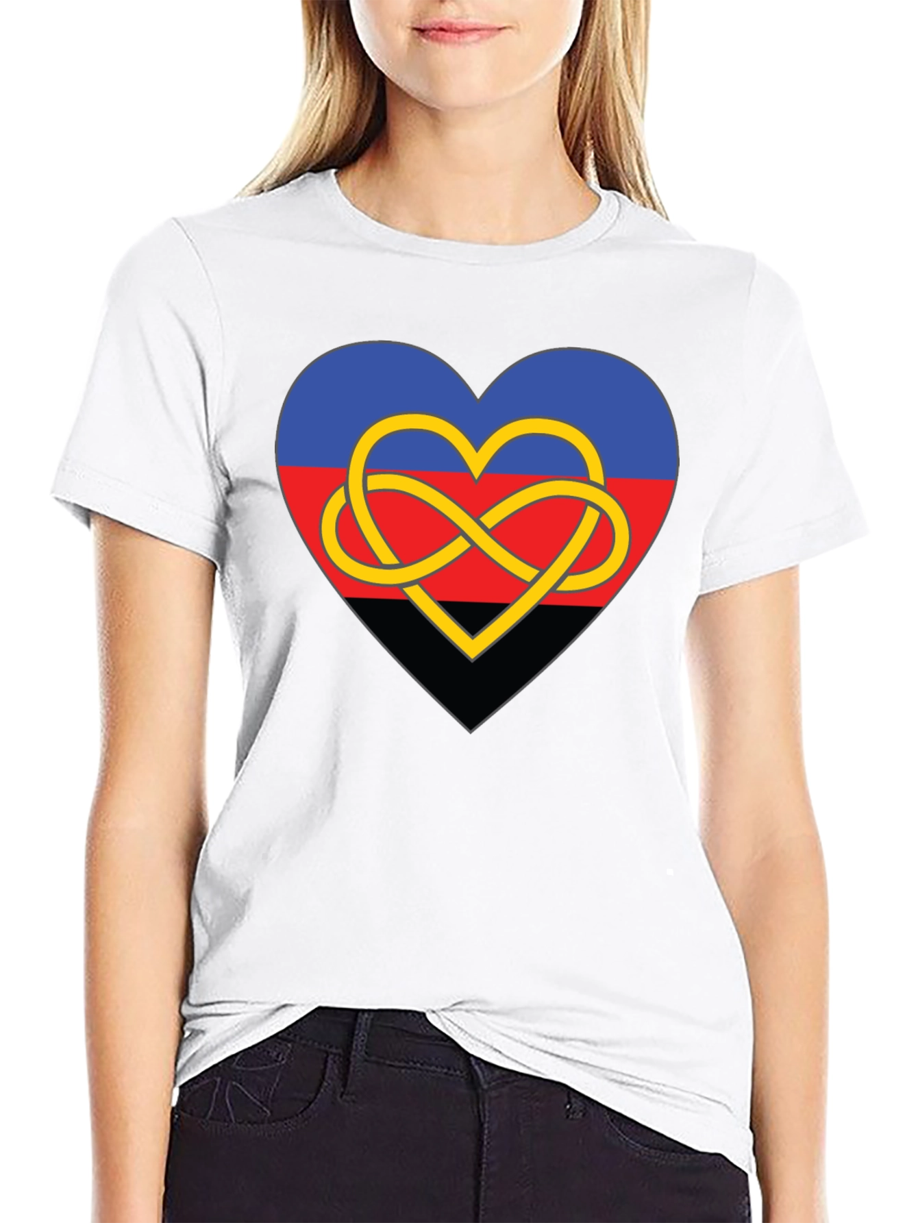 Polyamory Heart Knot Black Tee