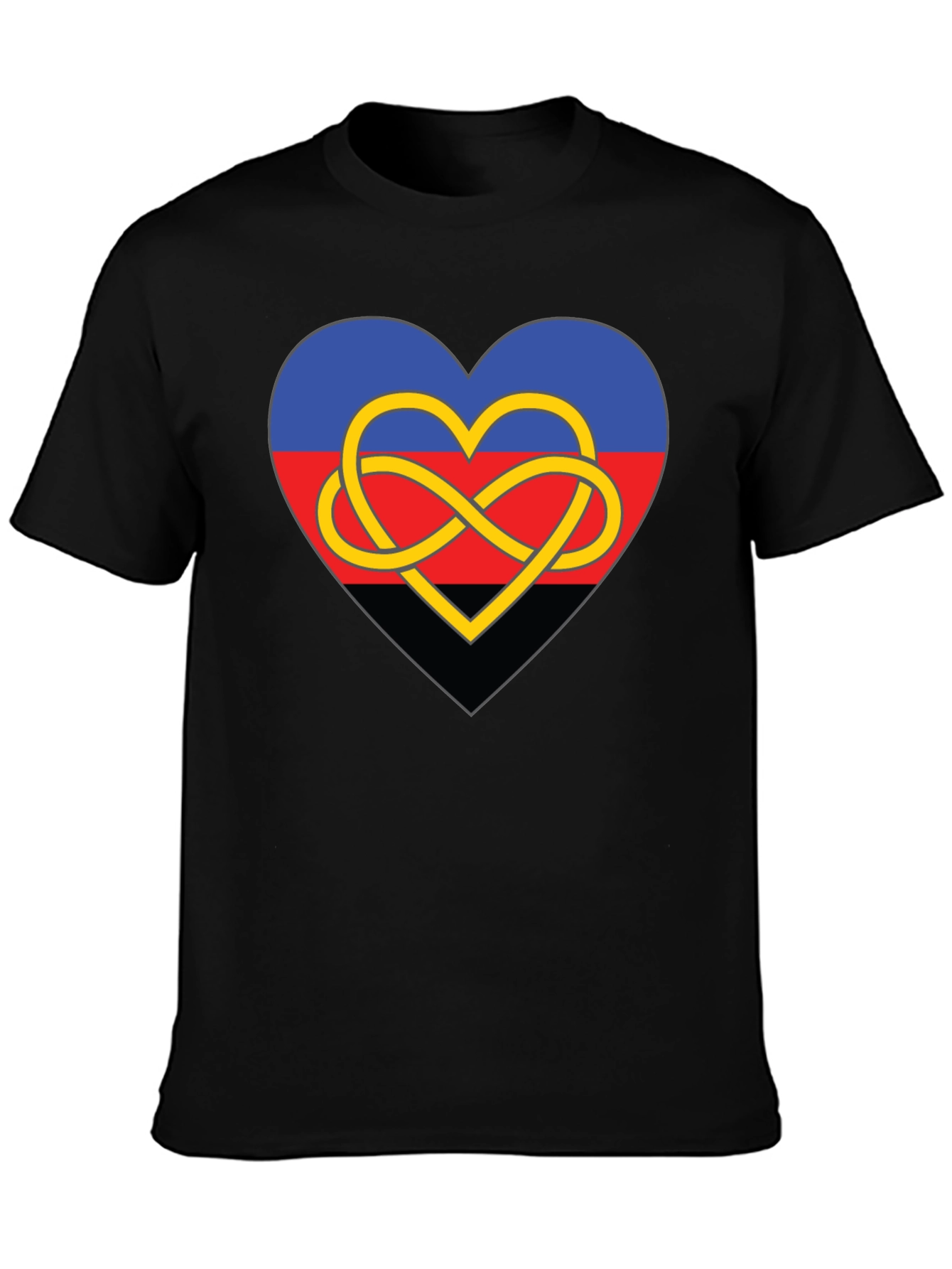 Polyamory Heart Knot Black Tee